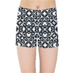 Black And White Geometric Pattern Kids Sports Shorts