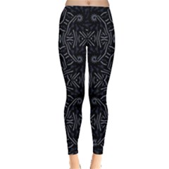 Dark Ethnic Sharp Pattern Leggings  by dflcprints