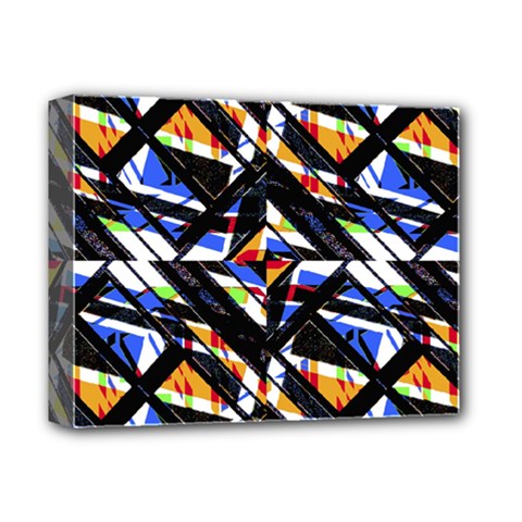 Multicolor Geometric Abstract Pattern Deluxe Canvas 14  X 11  by dflcprints