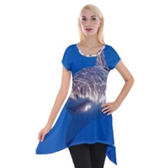 Great White Shark 5 Short Sleeve Side Drop Tunic by trendistuff
