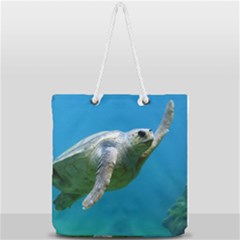 Sea Turtle 2 Full Print Rope Handle Tote (large) by trendistuff