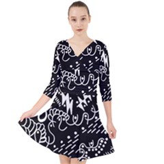 Chicken Hawk Invert Quarter Sleeve Front Wrap Dress by MRTACPANS