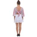 Art Abstract Art Abstract Tie Back Butterfly Sleeve Chiffon Top View2