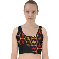 Algorithmic Drawings Velvet Racer Back Crop Top by Nexatart