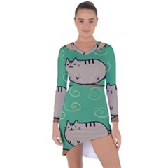 Fat Cat Asymmetric Cut-out Shift Dress by Sapixe