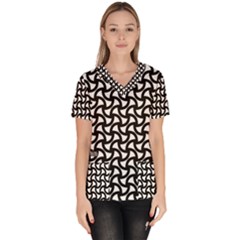 Grid Pattern Background Geometric Scrub Top by Sapixe