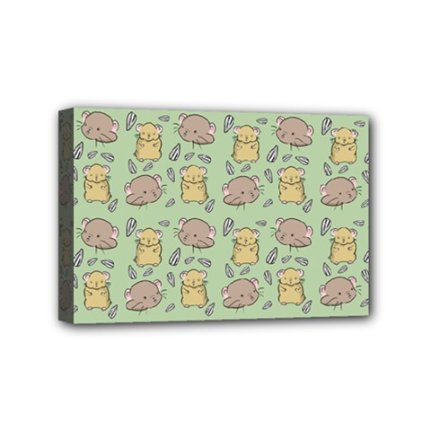 Hamster Pattern Mini Canvas 6  X 4  by Sapixe