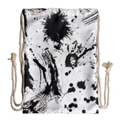 Pattern Color Painting Dab Black Drawstring Bag (large) by Sapixe