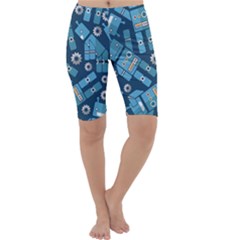 Seamless Pattern Robot Cropped Leggings  by Sapixe