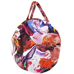 Cabin In The Mountain 2 Giant Round Zipper Tote by bestdesignintheworld