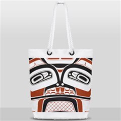 Traditional Northwest Coast Native Art Full Print Rope Handle Tote (small) by Sapixe