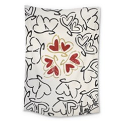 Love Love Hearts Large Tapestry by Oniriks