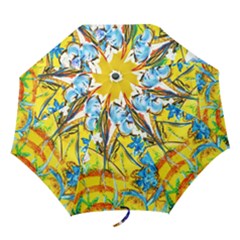 Dscf1422 - Country Flowers In The Yard Folding Umbrellas by bestdesignintheworld