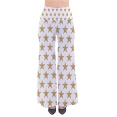 Star Background Gold White So Vintage Palazzo Pants by Sapixe
