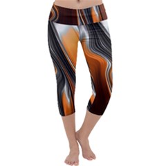 Fractal Structure Mathematics Capri Yoga Leggings by Sapixe