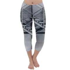 Architecture Stairs Steel Abstract Capri Winter Leggings  by Sapixe