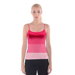 Pink Scarlet Gradient Stripes Pattern Spaghetti Strap Top by yoursparklingshop