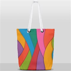 Abstract Background Colrful Full Print Rope Handle Tote (small) by Modern2018