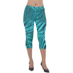 Background Texture Structure Lightweight Velour Capri Leggings  by Simbadda
