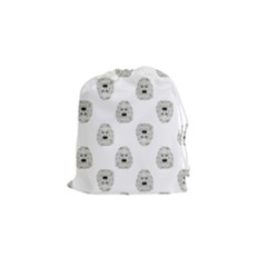 Angry Theater Mask Pattern Drawstring Pouches (small)  by dflcprints