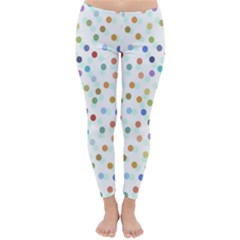 Dotted Pattern Background Brown Classic Winter Leggings by Modern2018