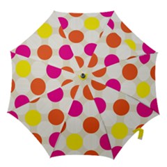 Polka Dots Background Colorful Hook Handle Umbrellas (large) by Modern2018