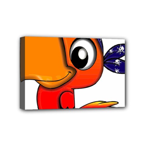 Bird Cartoon Character Parrot Mini Canvas 6  X 4  by Simbadda