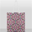 Multicolored Abstract Geometric Pattern Full Print Rope Handle Tote (Large) View1