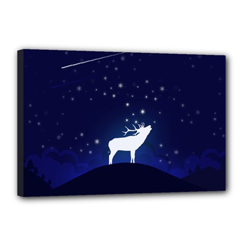 Design Painting Sky Moon Nature Canvas 18  X 12  by Simbadda