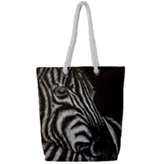 Zebra Full Print Rope Handle Tote (small) by ArtByThree