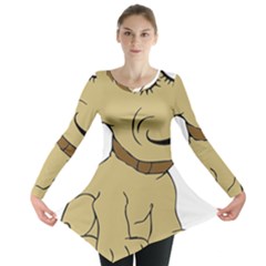 Dog Cute Sitting Puppy Pet Long Sleeve Tunic  by Nexatart