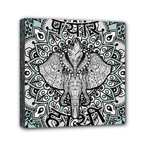 Ornate Hindu Elephant  Mini Canvas 6  X 6 