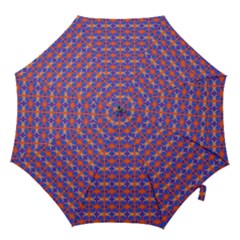 Blue Orange Yellow Swirl Pattern Hook Handle Umbrellas (large) by BrightVibesDesign