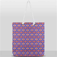 Blue Orange Yellow Swirl Pattern Full Print Rope Handle Tote (large) by BrightVibesDesign