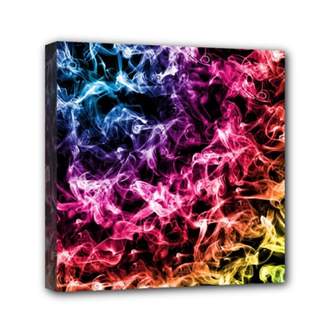 Smoke Colors Soul Black Blue Mini Canvas 6  X 6 