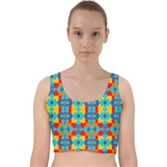Pop Art Abstract Design Pattern Velvet Racer Back Crop Top by Sapixe