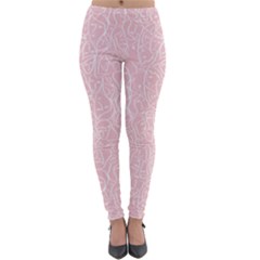 Elios Shirt Faces In White Outlines On Pale Pink Cmbyn Lightweight Velour Leggings by PodArtist