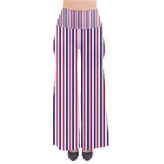 Usa Flag Red And Flag Blue Narrow Thin Stripes  So Vintage Palazzo Pants by PodArtist