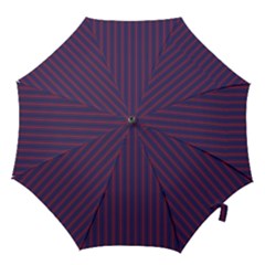 Mattress Ticking Wide Striped Pattern In Usa Flag Blue And Red Hook Handle Umbrellas (small) by PodArtist