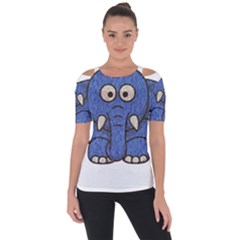 Elephant Animal Cartoon Elephants Short Sleeve Top by Sapixe