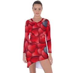 Form Love Pattern Background Asymmetric Cut-out Shift Dress