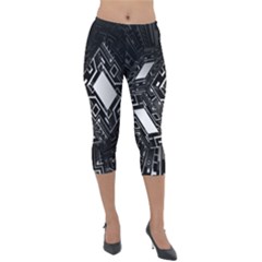 Technoid Future Robot Science Lightweight Velour Capri Leggings  by Sapixe