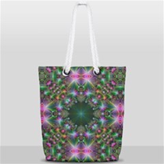 Kaleidoscope Digital Kaleidoscope Full Print Rope Handle Tote (small) by Sapixe