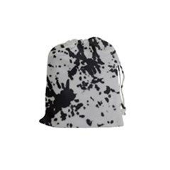 Fabric Texture Painted White Soft Drawstring Pouches (medium)  by Sapixe