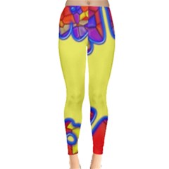 Embroidery Dab Color Spray Leggings  by Nexatart