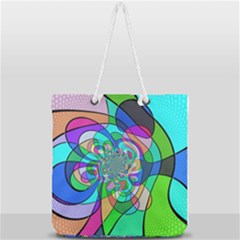 Retro Wave Background Pattern Full Print Rope Handle Tote (large) by Nexatart