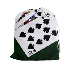 Poker Hands   Royal Flush Spades Drawstring Pouches (xxl) by FunnyCow