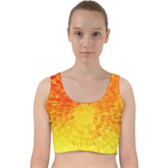 Abstract Explosion Blow Up Circle Velvet Racer Back Crop Top by Nexatart