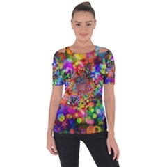 Background Color Pattern Structure Short Sleeve Top