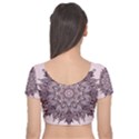 Mandala Pattern fractal Velvet Short Sleeve Crop Top  View2